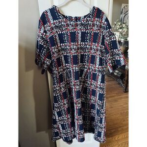 Cotton Traders‎ Dress Red white and Blue Women's Size 20